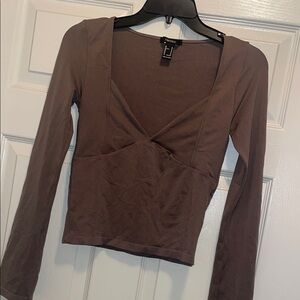 Forever 21 Deep Brown Long Sleeve Tee